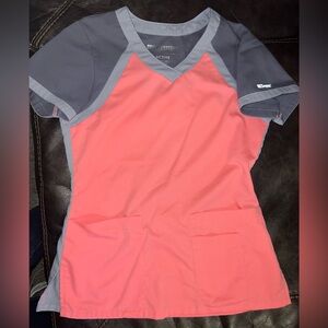 Grey’s Anatomy Active bright orange/pink scrub top XS​